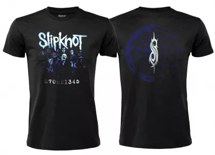 Camiseta Slipknot - Numbers en color negro con el diseño de los números característicos de la banda, ideal para los fans del metal más potente y oscuro.
