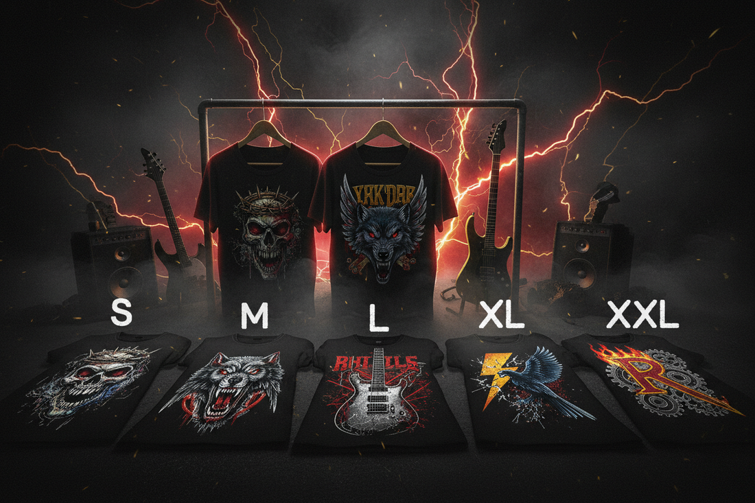 Guía definitiva de tallas para camisetas de rock: cómo acertar a la primera