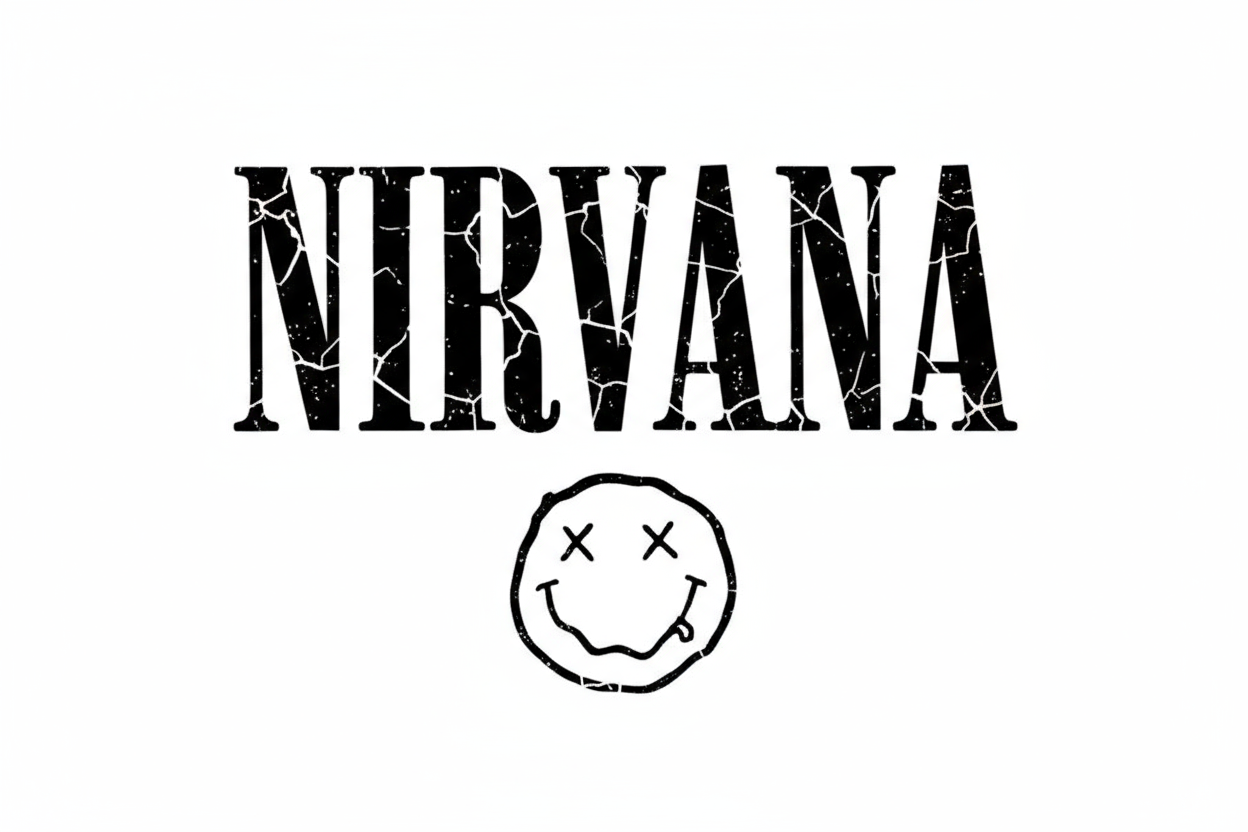 Historia y significado del logo de Nirvana. Consigue tu camiseta de Nirvana en RockTheNight