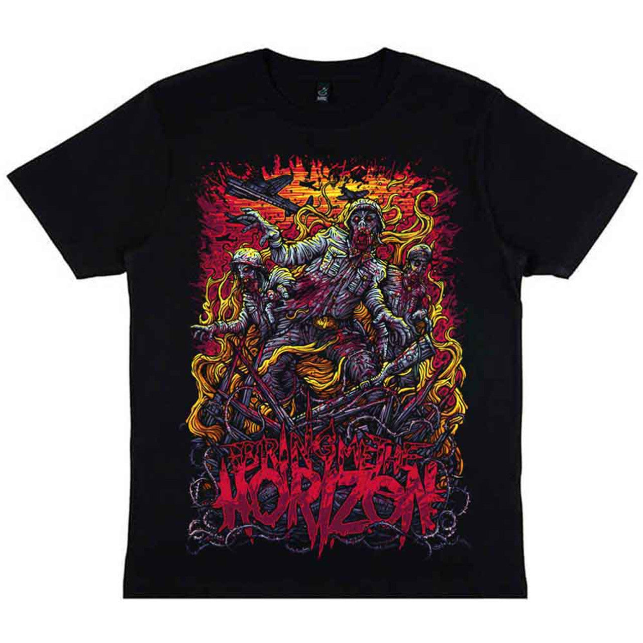 Camiseta Bring Me The Horizon Zombie Army – diseño oscuro con zombies y estética metal alternativo
