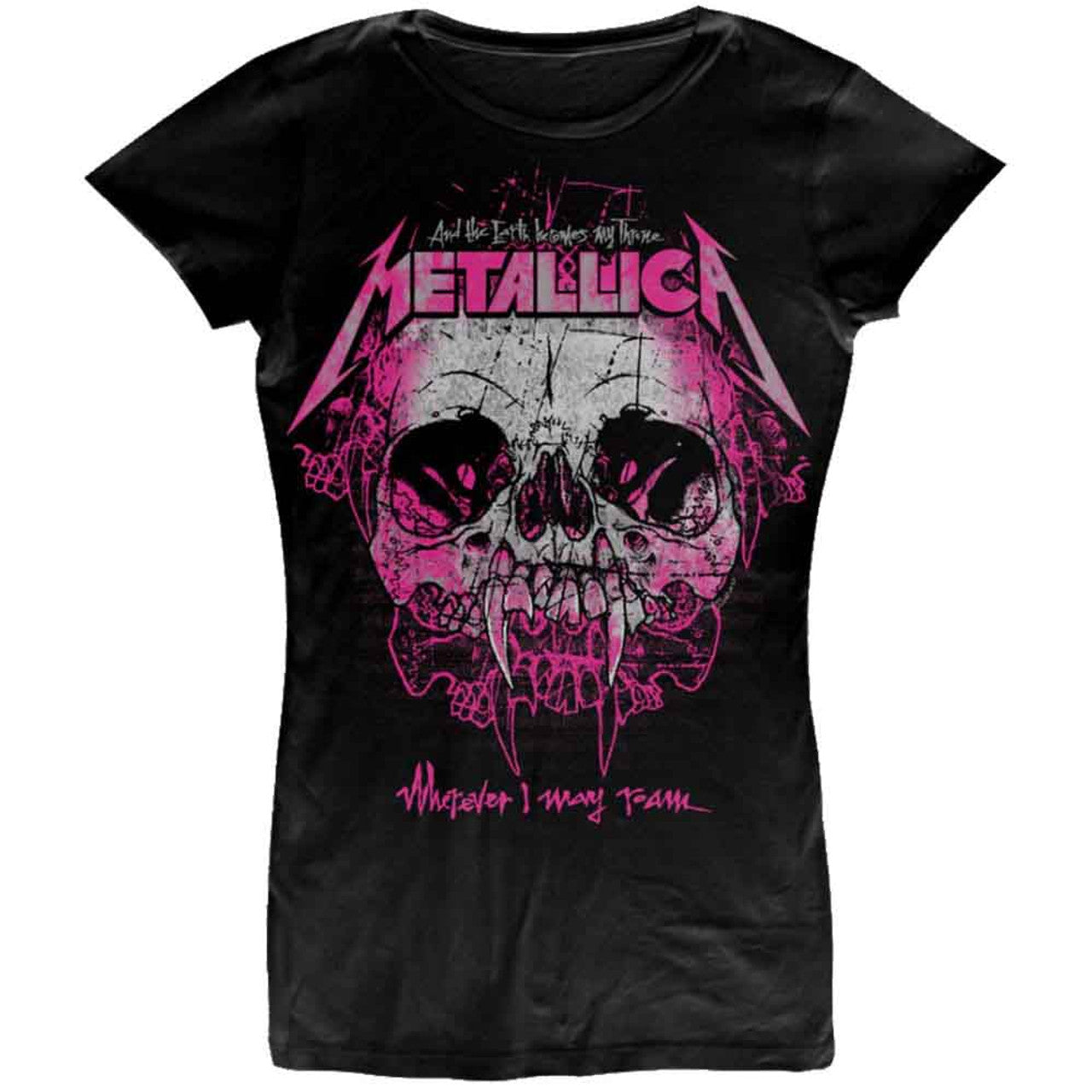 Camiseta Metallica - Wherever I May Roam con diseño inspirado en la gira del legendario álbum “Black Album”, ideal para fans del metal clásico y coleccionistas del merchandising de la banda
