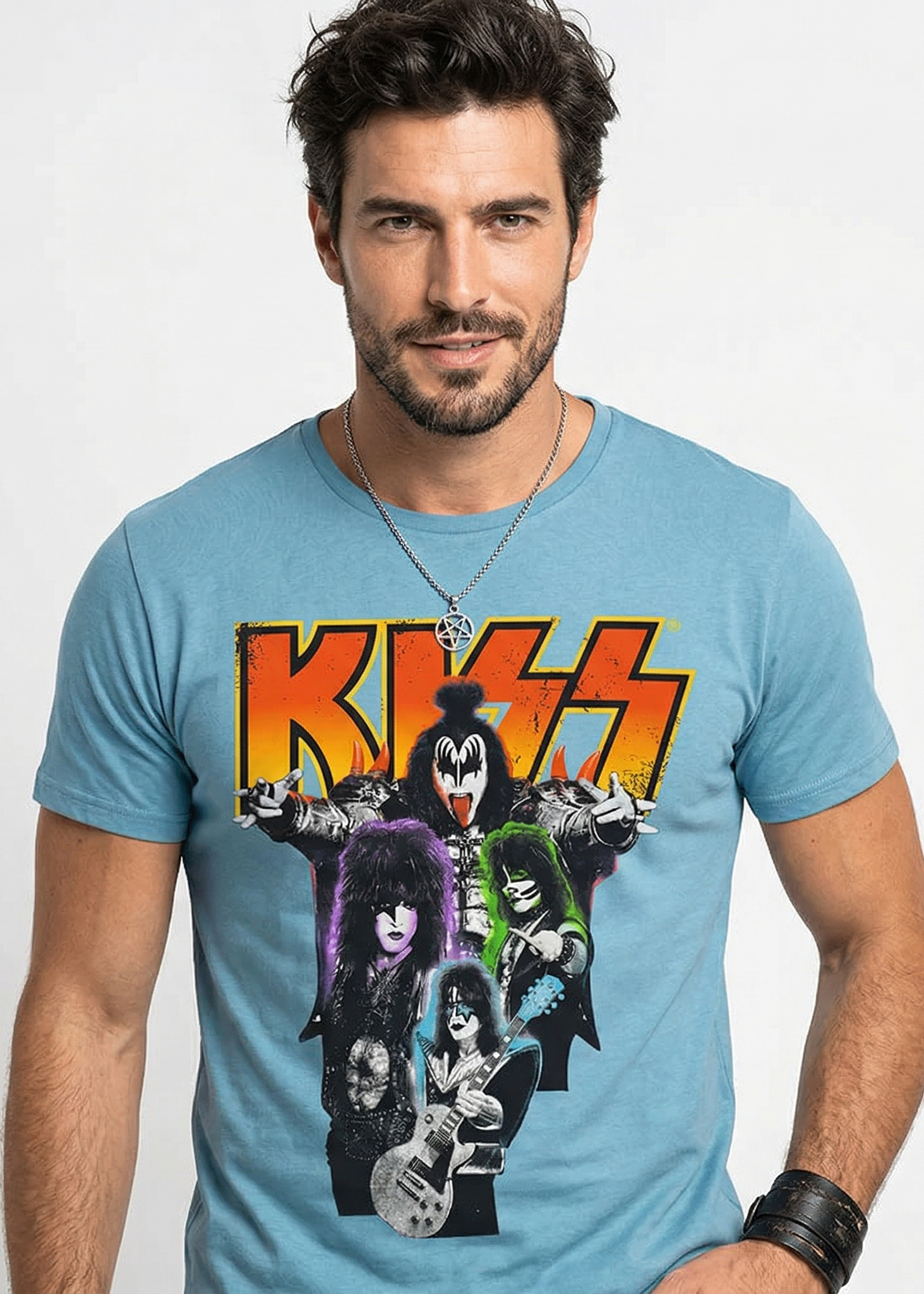 Camiseta Kiss Neon Band