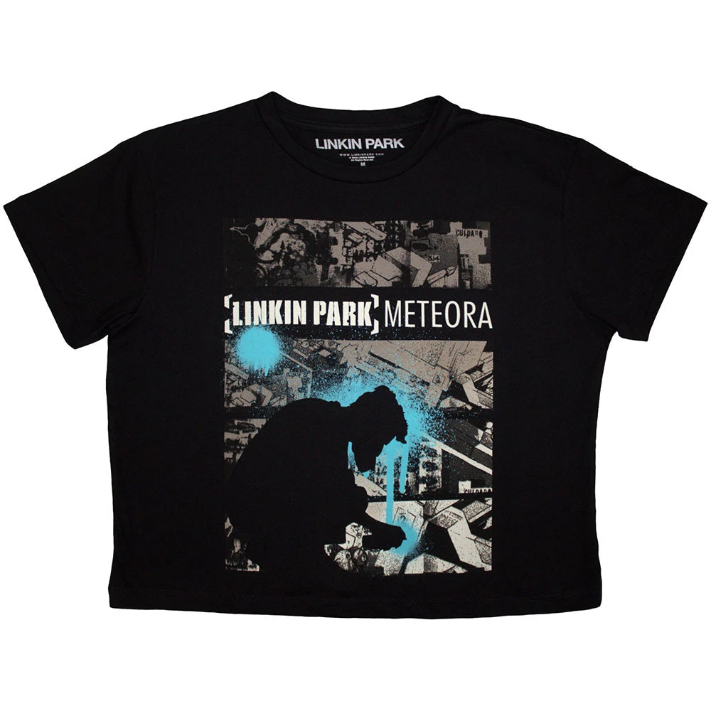 Crop Top Linkin Park - Meteora Drip Collage (Negro) - Mujer