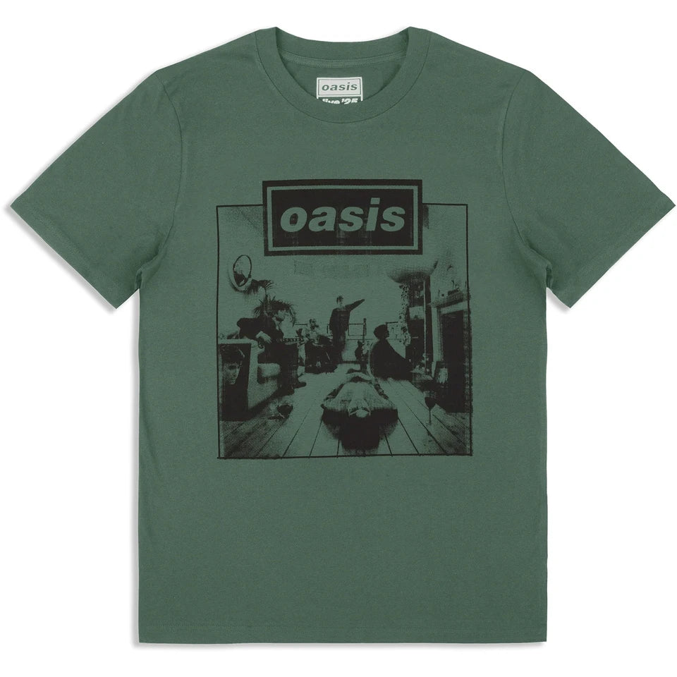 Camiseta Oasis - Definitely Maybe Frame (Verde) - Unisex