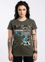 Camiseta Linkin Park - Meteora Drip Collage (Verde) - Mujer - RockTheNight