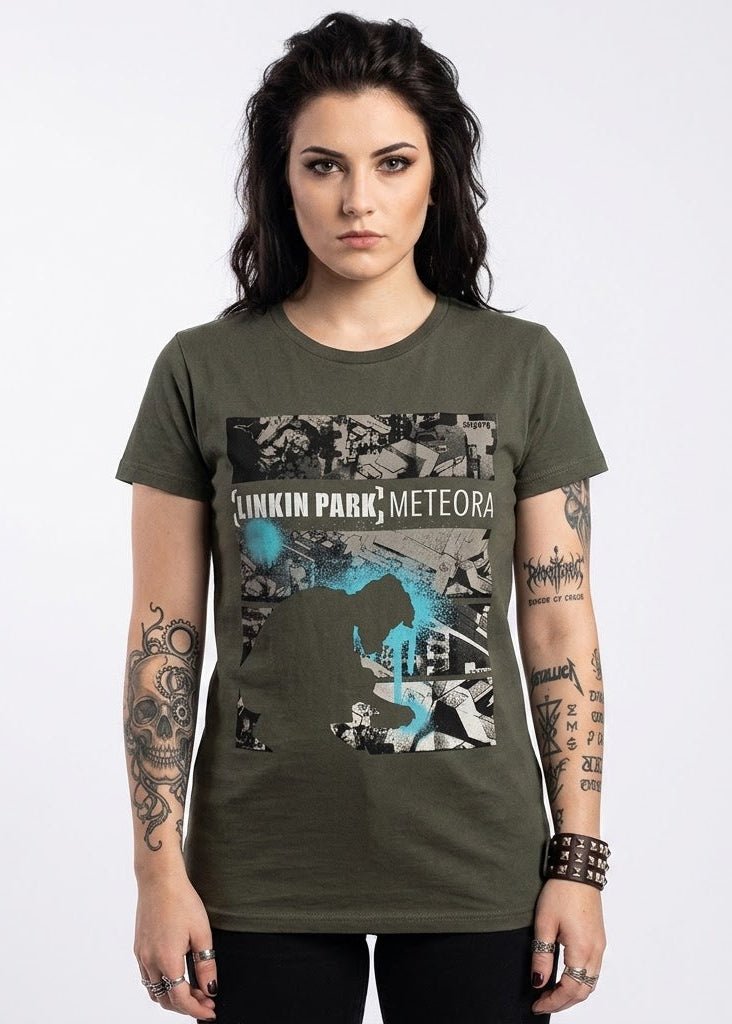 Camiseta Linkin Park - Meteora Drip Collage (Verde) - Mujer - RockTheNight