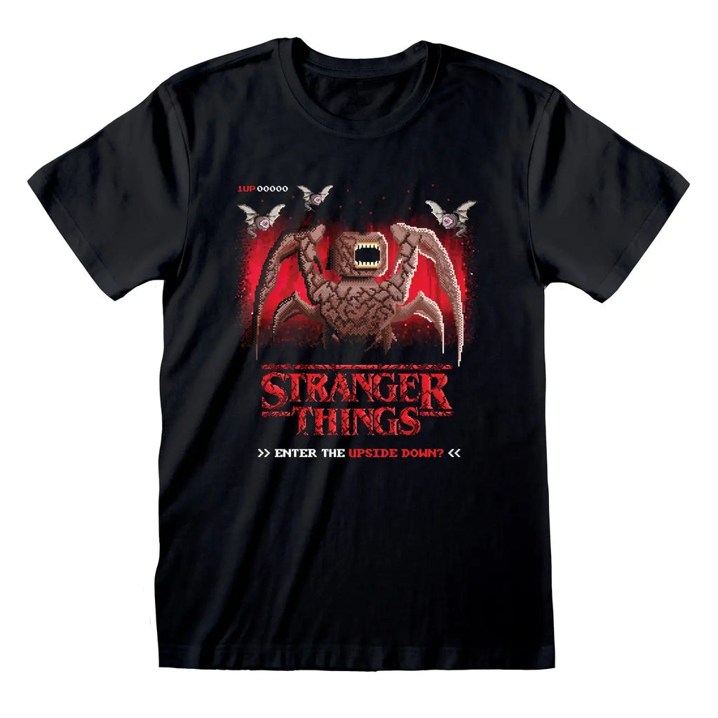 Camiseta Stranger Things - 8 bit upside down